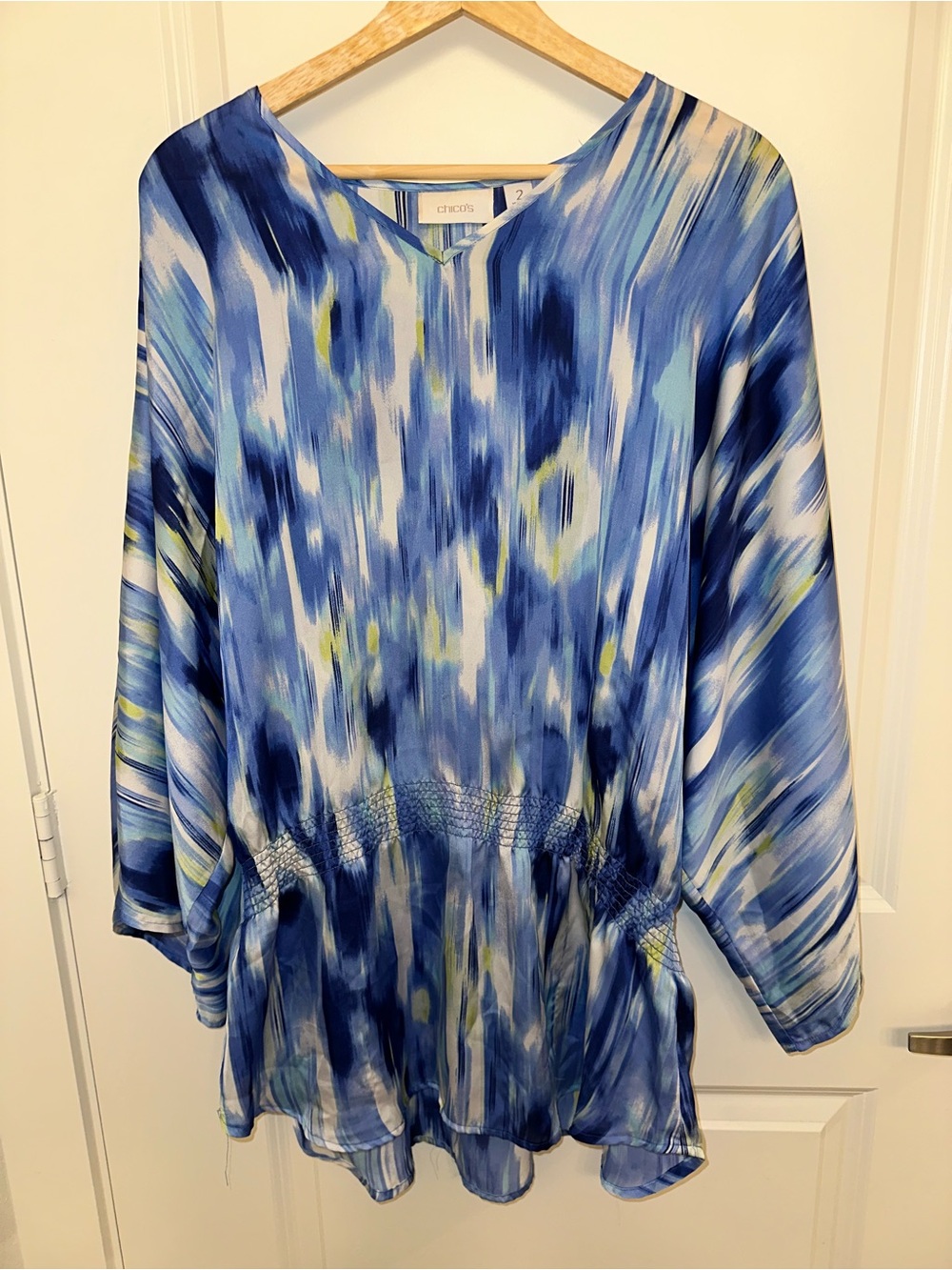 Chico's Blue and White Abstract Print Tunic